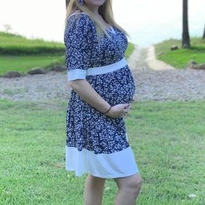 Glow & grow maternity dress floral print